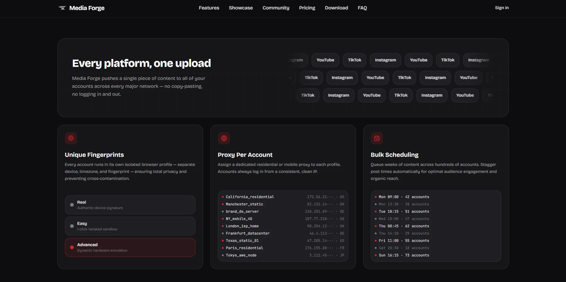 Media Forge Cloud Hub & Anti-Detect Architecture